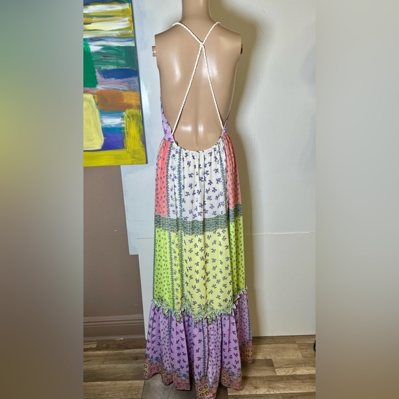 Forever 21 Boho Floral Patchwork Tiered Maxi Dress - Small - Picture 9 of 17